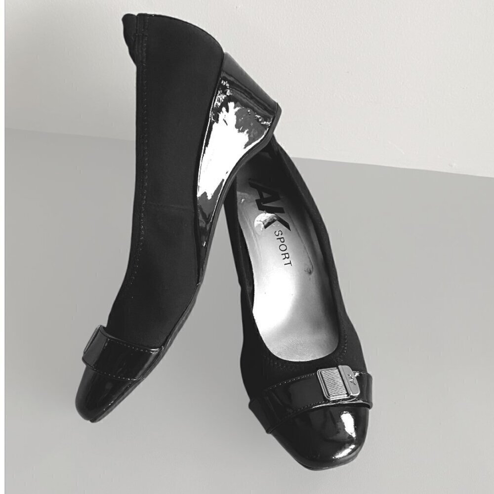 Anne Klein Nevilla Wedge Black Pumps Sz 10​​​​​​​​​​